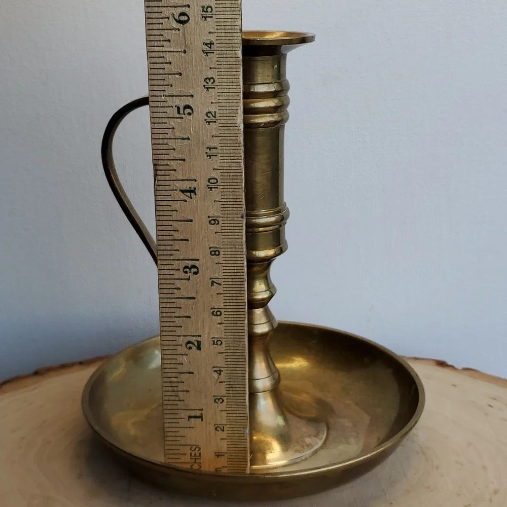 Vintage Solid Brass Chambers Maid Candleholder